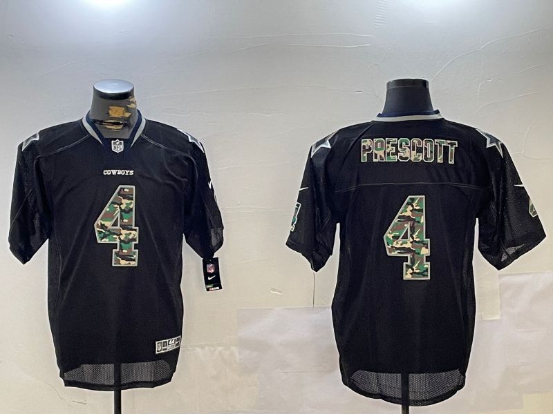 Men Dallas Cowboys #4 Prescott Black Come 2024 Nike Limited NFL Jersey style 1